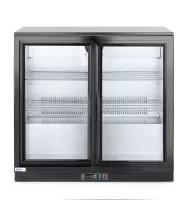 Stražnji barski hladnjak s dvostrukim kliznim vratima, Arktic, 158 L, crni, 230 V/160 W, 520x900x(V)870 mm