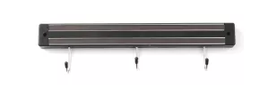 Magnetska traka s kukama, HENDI, 3 kuke, crna, (D)340 mm
