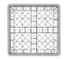Košara za čaše 500 × 500 mm, HENDI, 16 odjeljaka, 500x500x(V)104 mm