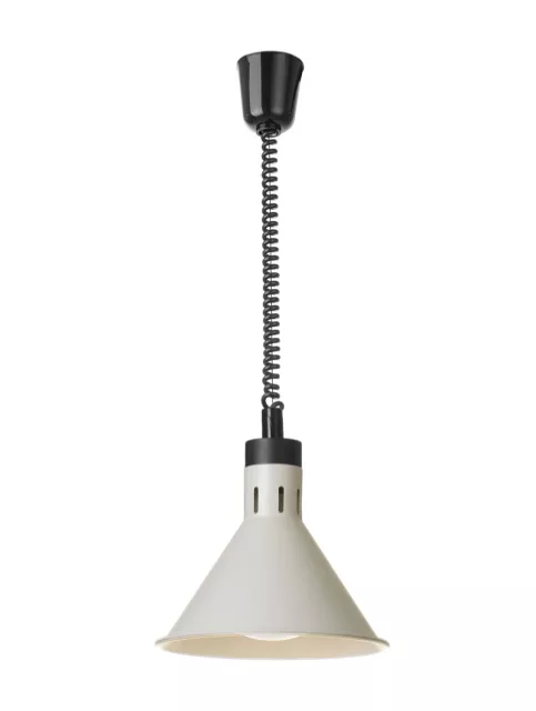 Viseća grijaća lampa s podesivom visinom, konusna, HENDI, bijela, 230 V/375 W, ⌀275 x (V) 250 mm