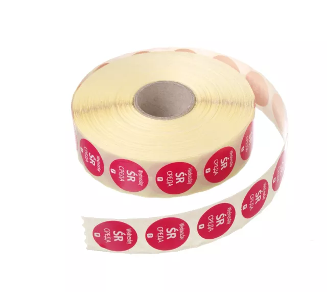 HENDI jednokratne naljepnice s oznakom dana u tjednu, 2000 komada u roli, promjer 19 mm, 850022