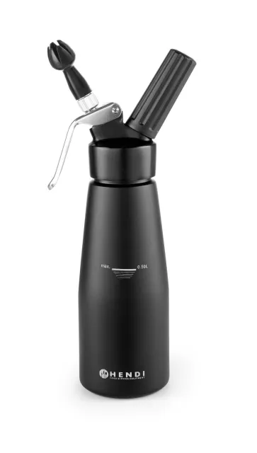 Sifon za šlag, HENDI, Kitchen Line, 0,5 l, crni, ⌀80 × (V)260 mm