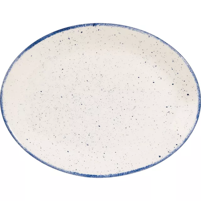 CHURCHILL Stonecast Hints Buffet Indigo Blue plitki tanjur, ovalni, ø: 305 mm