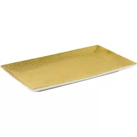 LE COQ Deras pravokutni tanjur, duljina: 340 mm, širina: 195 mm, zlatna