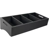 Kutija za pribor za jelo, visina: 164 mm, duljina: 590 mm, širina: 277 mm, crna